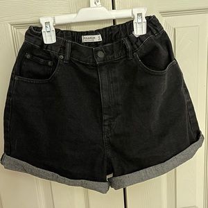 🌟PULL&BEAR Women High Waist Black Shorts 8